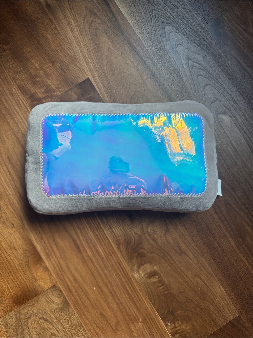 Stoney Clover Lane Iridescent Blue Accent Pillow with Gray Trim